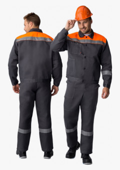 Костюм Лигор-2 СОП (тк.Смесовая,210) п/к, т.серый/оранжевый