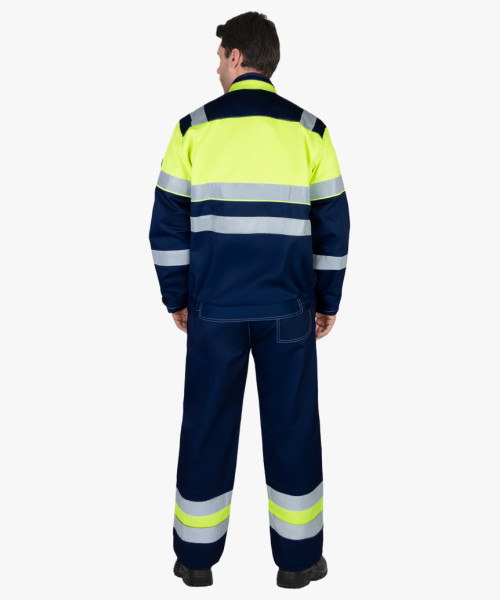 Костюм СИРИУС-НАВИГАТОР-2 куртка, брюки, синий с лимонным и СОП