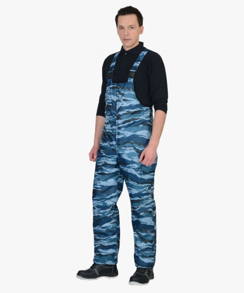 Костюм СИРИУС-БЕЗОПАСНОСТЬ зимний: куртка, п/комб. КМФ серый вихрь