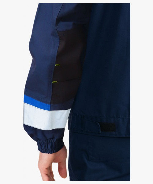 Костюм СИРИУС-БОСТОН куртка, п/к, темно-синий с васильковой и чер. отд.