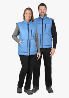 Жилет СИРИУС-ЕВРОПА удлиненный (на подкладке флис) темно-голубой