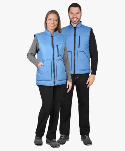 Жилет СИРИУС-ЕВРОПА удлиненный (на подкладке флис) темно-голубой