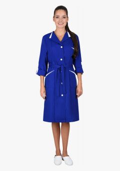 Халат СИРИУС-КОМФОРТ васильковый с белым