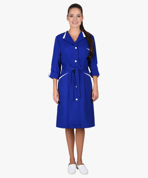 Халат СИРИУС-КОМФОРТ васильковый с белым