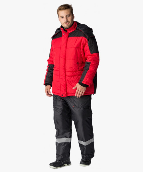 Куртка зимняя Европа CH (тк.Дюспо), красный/черный