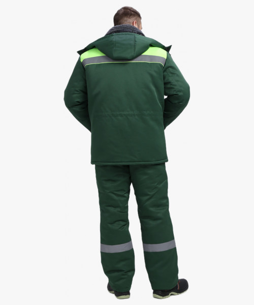Костюм мужской зимний Квайл-1 СОП (тк.Смесовая,210) брюки, т.зеленый/желтый