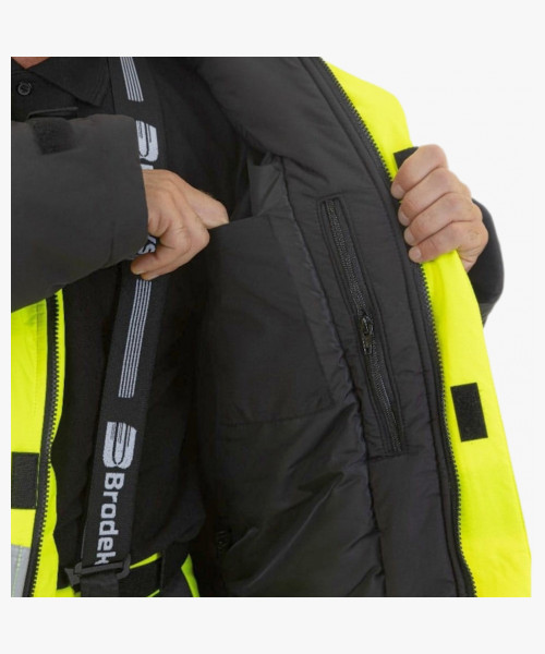 Куртка-парка сигнальная зимняя Brodeks KW217, цвет жёлтый, чёрный