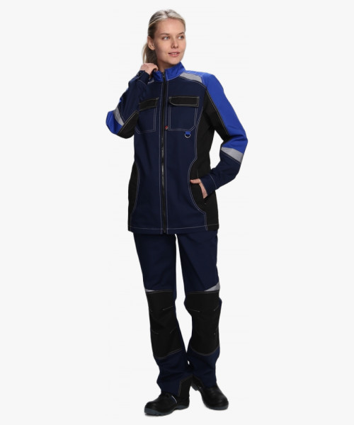 Костюм женский Вектрон-1 (тк.Смесовая,240) брюки, т.синий/васильковый/черный