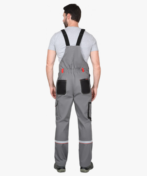 Костюм СИРИУС-СТАН куртка, п/к ср.серый с черной и красной отделкой