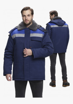 Куртка зимняя для бригадира NEW (тк.Смесовая,210), т.синий/васильковый