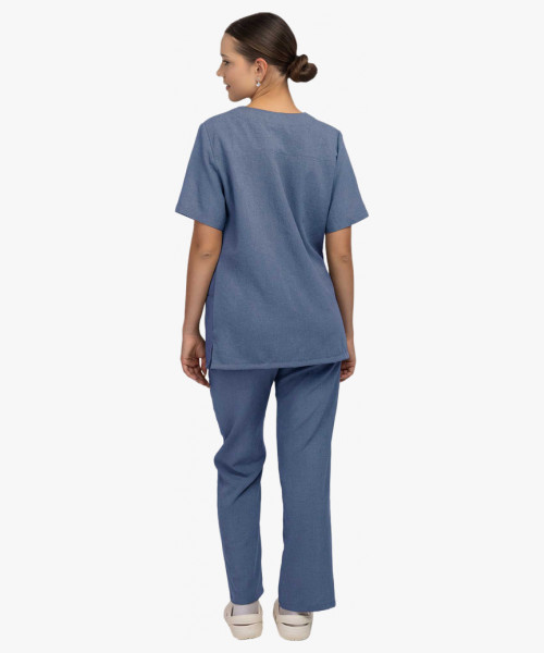 Костюм женский Л-535, блуза, брюки, синий