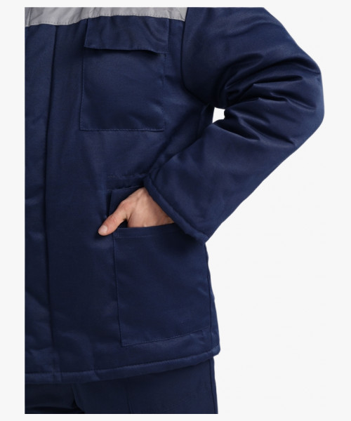 Куртка зимняя Стандарт (тк.Смесовая,210), т.синий/васильковый