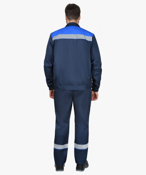 Костюм СИРИУС-МАСТЕР-РОСС куртка кор., п/к, тёмно-синий с васильковым и СОП