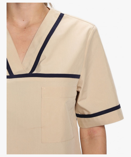 Костюм женский Ирис (тк.ТиСи), бежевый/т.синий