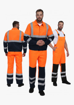 Костюм сигнальный Ярксион-2 СОП (тк.Смесовая,210) п/к, оранжевый/т.синий
