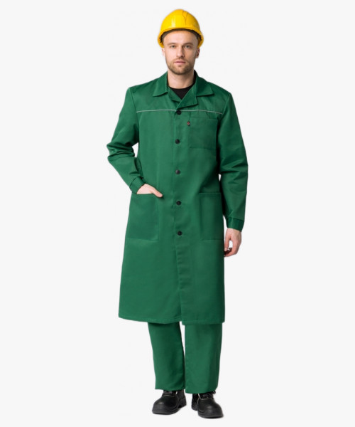 Халат мужской для ИТР (тк.Смесовая,210), зеленый