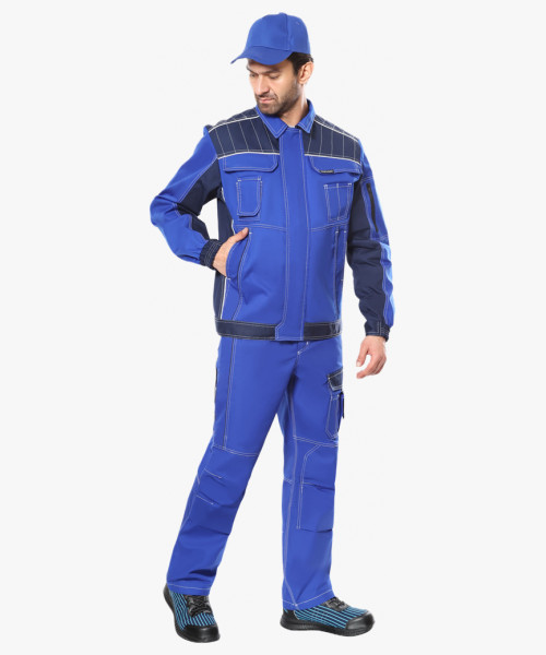 Куртка СИРИУС-ПРЕСТИЖ кор., васильковая с синим, тк. Rodos (245гр/кв.м)