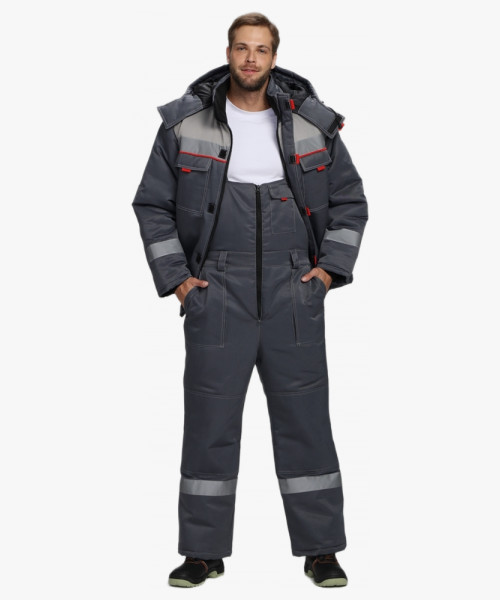 Костюм зимний Флофт-2 NEW (тк.Смесовая,210) п/к, т.серый/св.серый