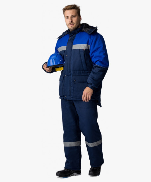 Костюм зимний Сибер СОП (Балтекс, 210) п/к, темно-синий/васильковый