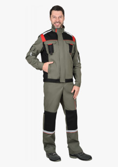 Куртка СИРИУС-СТАН оливковая с черным и красным