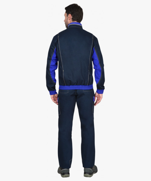 Куртка СИРИУС-КАРАТ-РОСС темно-синяя с васильковым, 80% х/б, пл. 260 г/кв.м