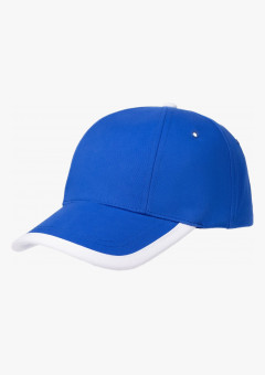 Бейсболка Honor, ярко-синяя с белым кантом