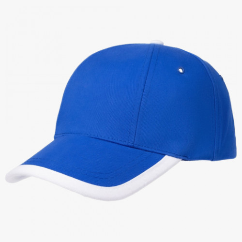 Бейсболка Honor, ярко-синяя с белым кантом