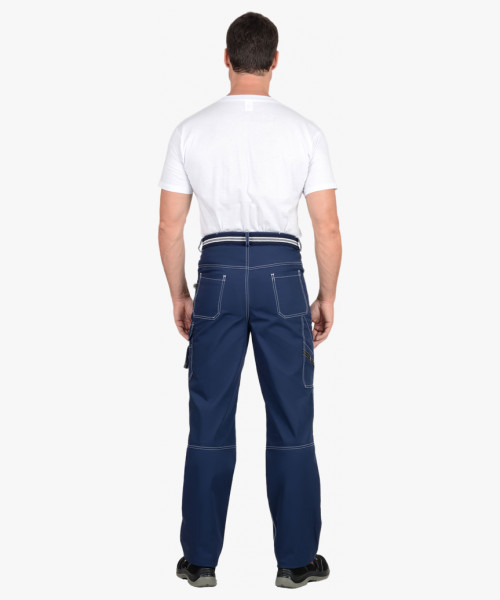 Брюки СИРИУС-ПРЕСТИЖ мужские летние синие, кант СВМ