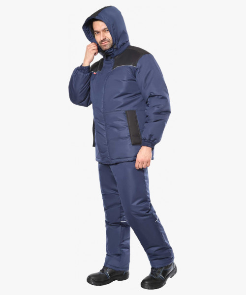 Костюм СИРИУС-КОМФОРТ зимний, куртка, брюки, синий с чёрным