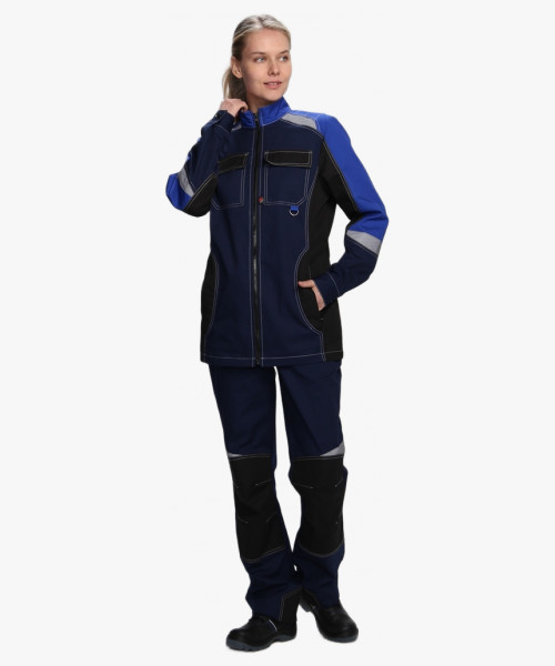 Костюм женский Формула-1 IMP (тк.Смесовая,240) брюки, т.синий/васильковый/черный