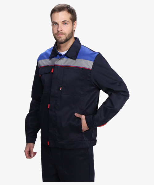 Костюм Флофт-1 СОП У. (тк.Смесовая,210) брюки, т.синий/васильковый/красный