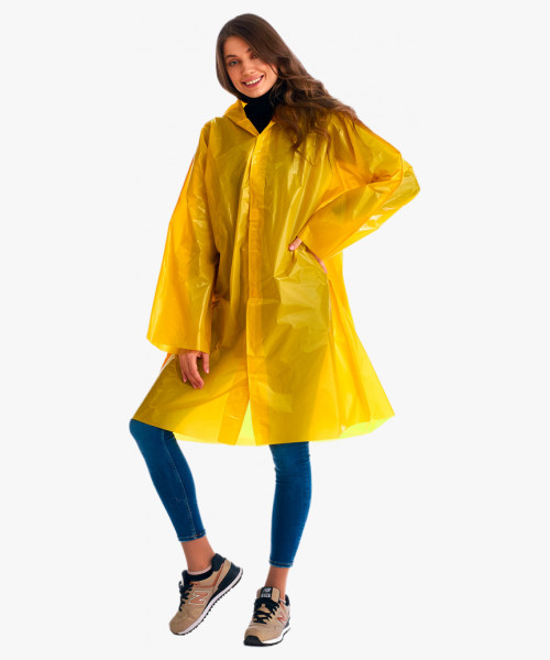 Плащ-дождевик СИРИУС-ЛЮКС на липучке ПВД 80 мкр. пропаянные швы, желтый