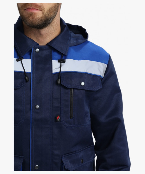 Костюм Нейч-2 СОП с капюшоном К. (тк.Смесовая,210) п/к, т.синий/васильковый