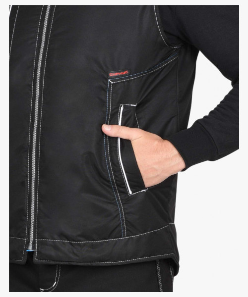 Жилет СИРИУС-АЛЕКС утепленный с капюшоном чёрный