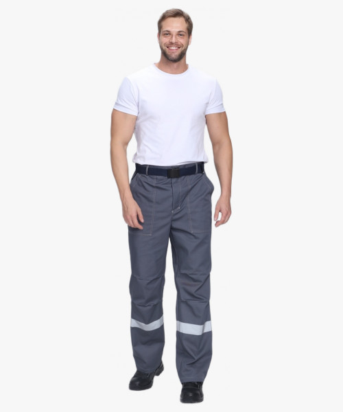 Костюм Флофт-1 Премиум СОП У. (тк.Смесовая,240) брюки, т.серый/серый/красный