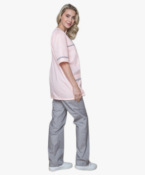 Женский костюм Ирис (ткань ТиСи), розовый/серый