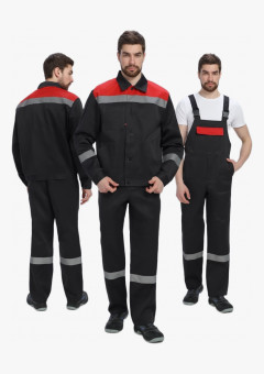 Костюм Лигор-2 СОП (тк.Смесовая,210) п/к, черный/красный