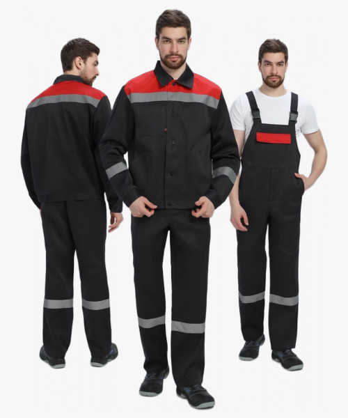 Костюм Лигор-2 СОП (тк.Смесовая,210) п/к, черный/красный