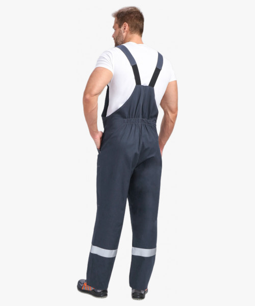 Костюм Бриготек-2 СОП (тк. Смесовая, 260) полукомбинезон, т.серый/оранжевый