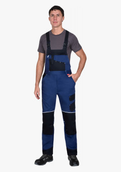 Полукомбинезон мужской летний СИРИУС-АРКТИК синий с черным, тк. мех. стрейч