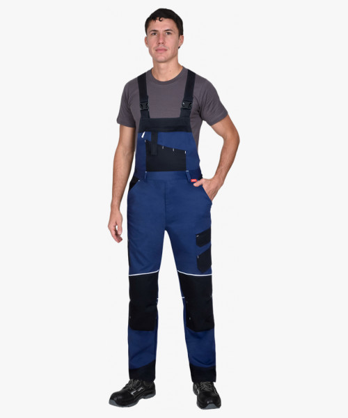 Полукомбинезон мужской летний СИРИУС-АРКТИК синий с черным, тк. мех. стрейч