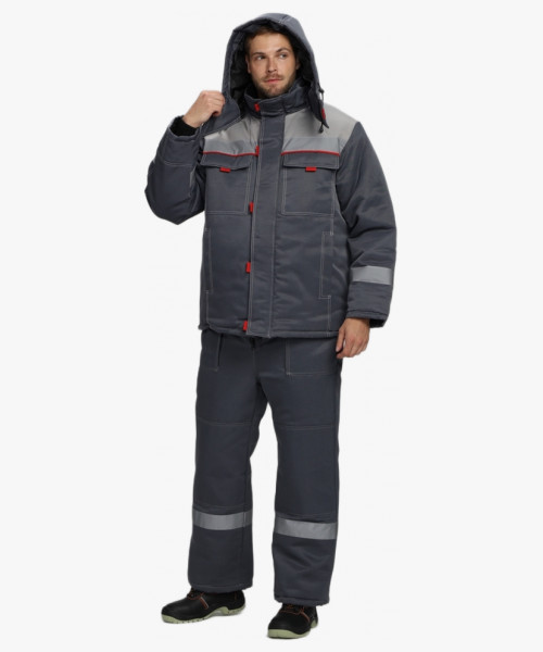 Костюм зимний Флофт-2 NEW (тк.Смесовая,210) п/к, т.серый/св.серый