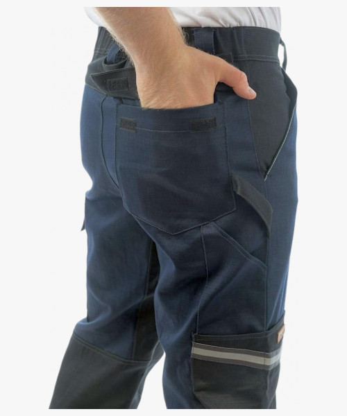 Брюки сварщика 1 класса Brodeks FS 38-01, цвет тёмно-синий, чёрный