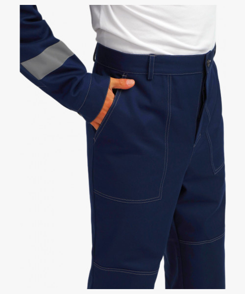 Костюм Лигор-1 СОП (тк.Саржа,250) брюки, т.синий/васильковый