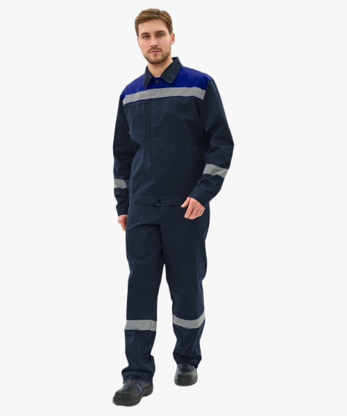 Костюм Липецк-2 СОП CH (тк.Смесовая,280) п/к, т.синий/васильковый