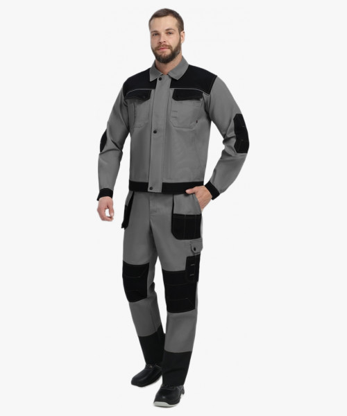 Костюм Вестгард-1 (тк.Канвас,260) брюки, т.серый/черный