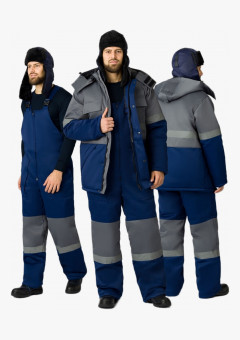 Костюм зимний Нордхард-2 СОП (тк.Смесовая,250) п/к, т.синий/серый