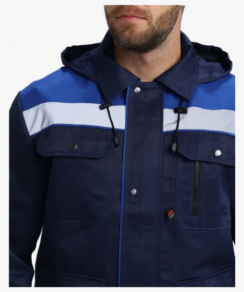 Костюм Нейч-2 СОП с капюшоном К. (тк.Смесовая,210) п/к, т.синий/васильковый