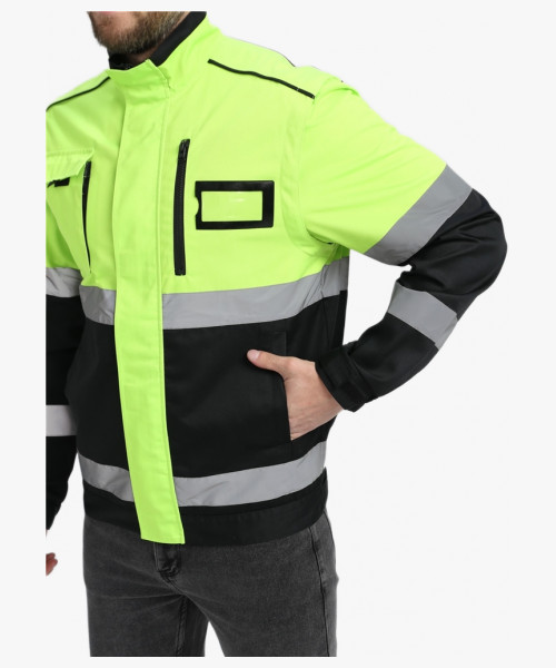 Куртка-трансформер сигнальная ProfLineSpecialist (тк.Смесовая МВО,240), желтый/черный