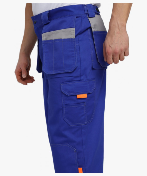 Костюм Союз-Профессионал-1 CH МВО (тк.Смесовая,240) брюки, васильковый/св.серый/оранжевый